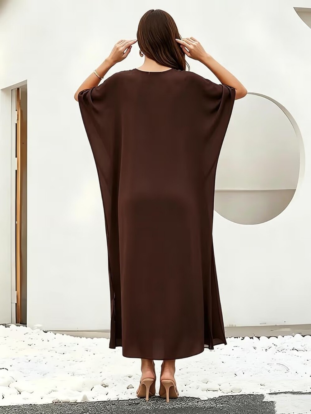 Kaftan Dress Plus Size Swimsuit Cover up Beach V Neck Lightweight Fits S-XXL - Picture 6 of 6